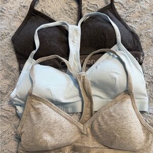 Calvin Klein Women's Bralette Set - charcoal, Light Blue, Gray